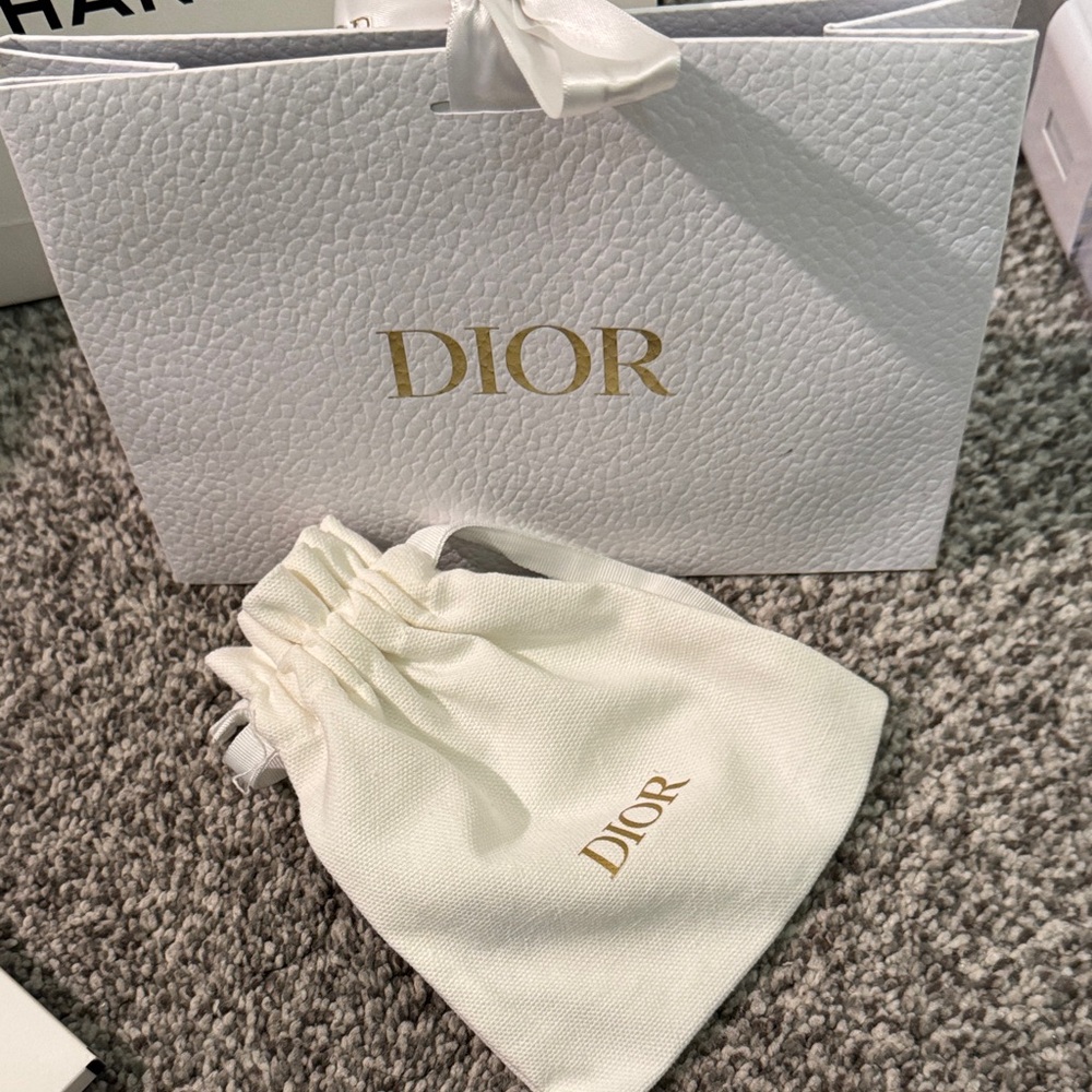 Dior Cream and Gold Pouch Set
